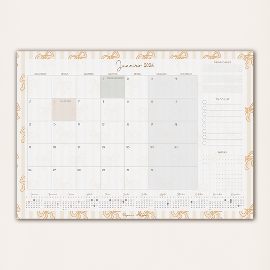 Planner Mensal 2026 | Coquette