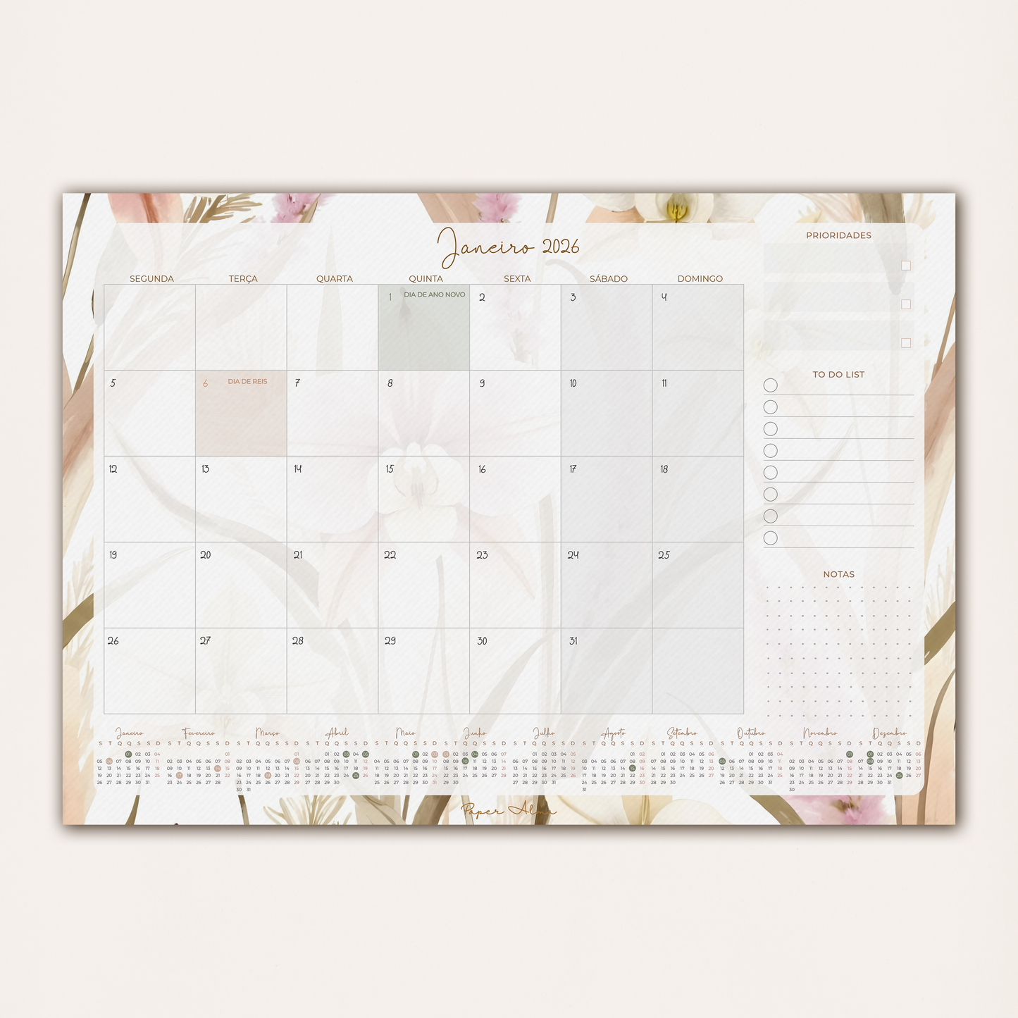 Planner Mensal 2026 | Delicate