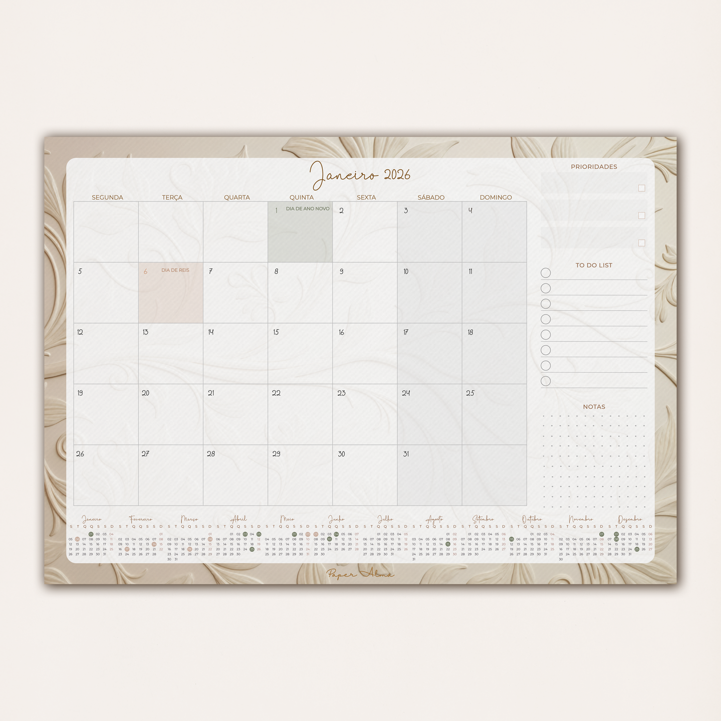 Planner Mensal 2026 | Relief