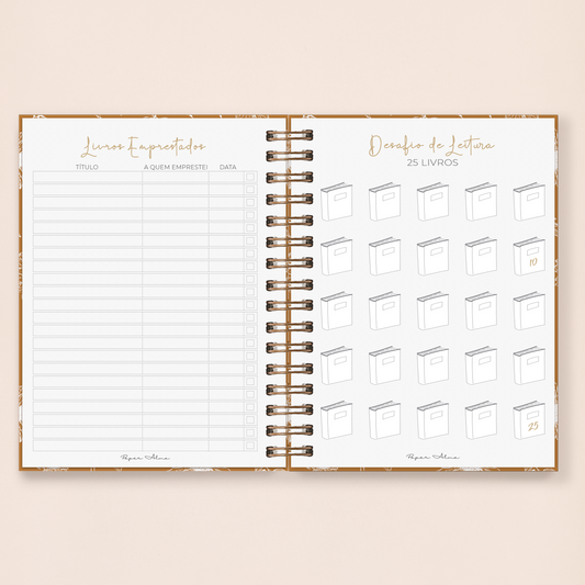 Book Journal | Caderno de Leituras | Flower Bloom