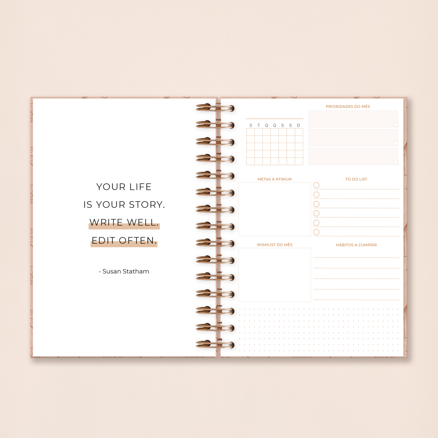 Agenda Semanal Não Datada | Marble