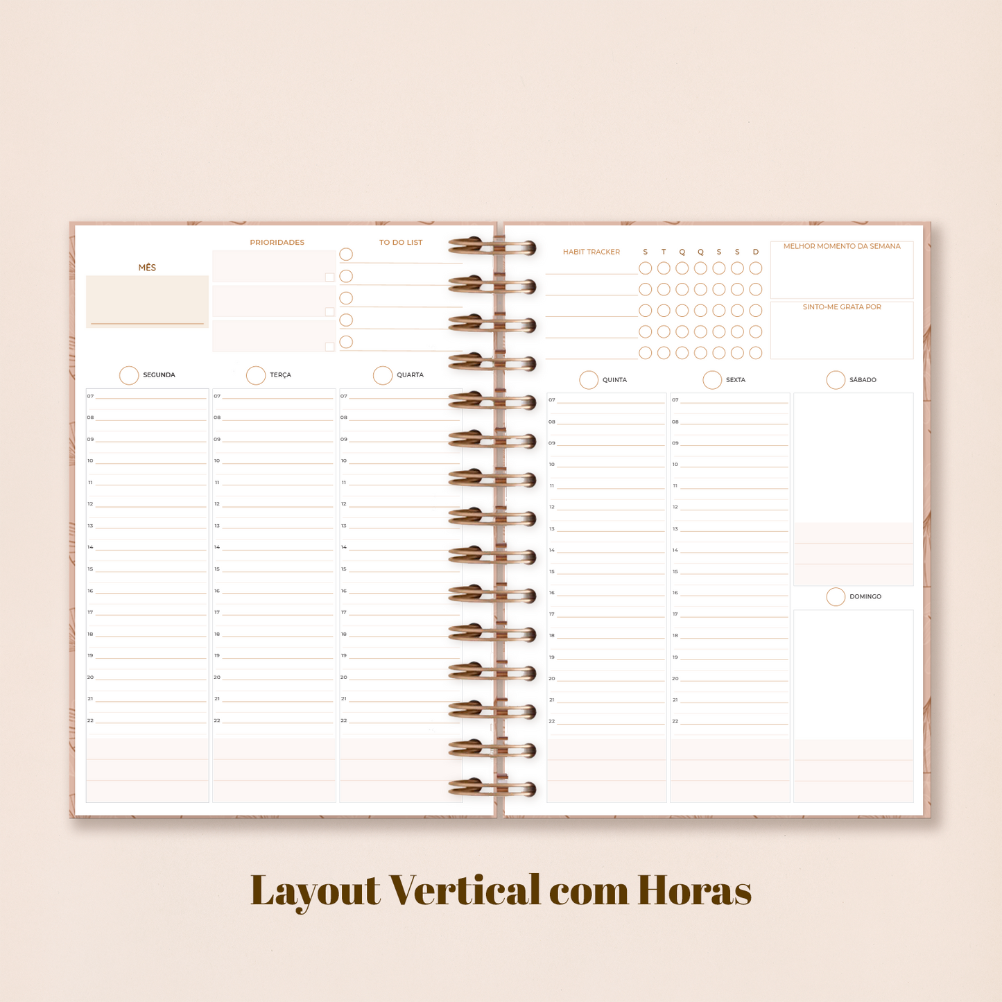 Agenda Semanal Não Datada | Caramel