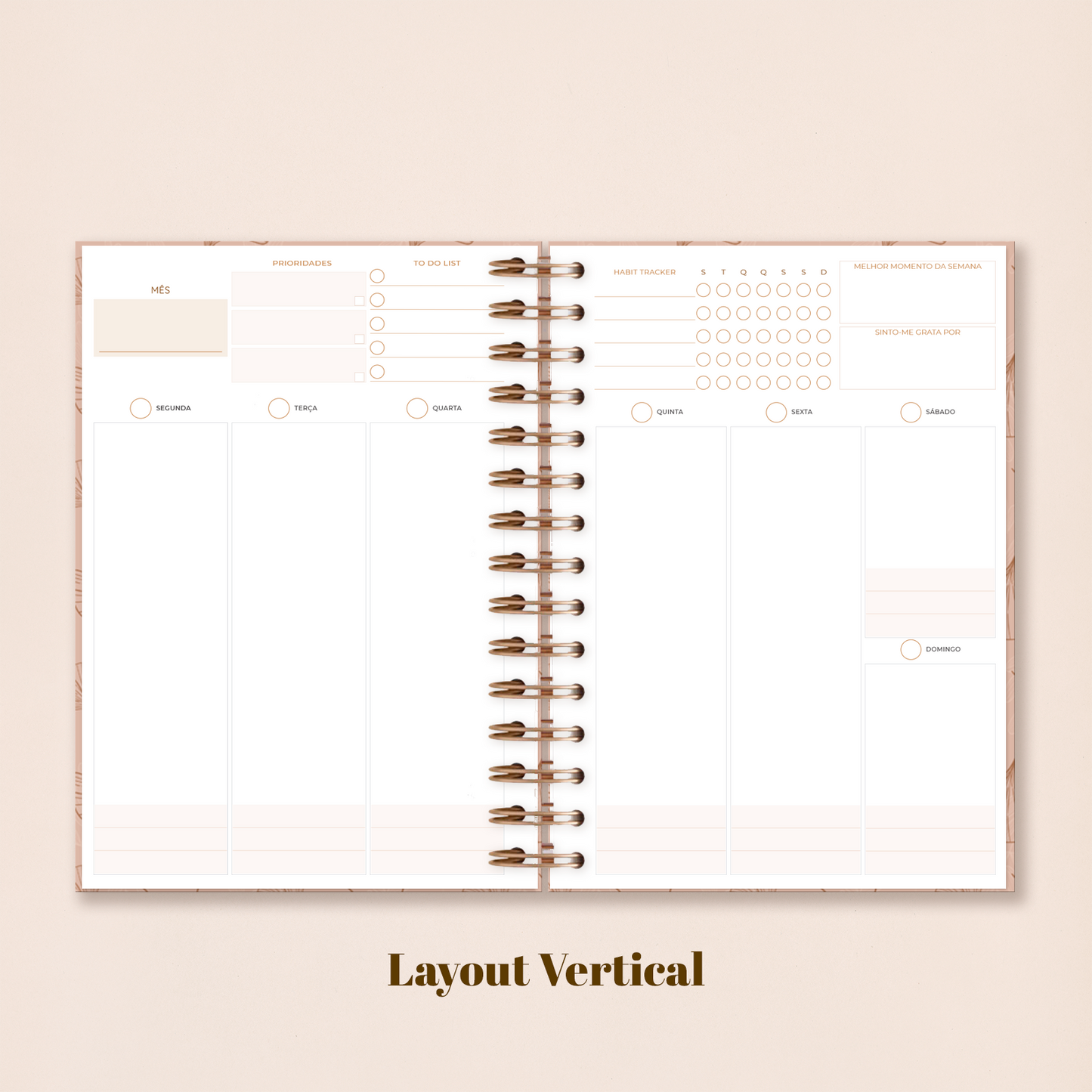 Agenda Semanal Não Datada | Caramel