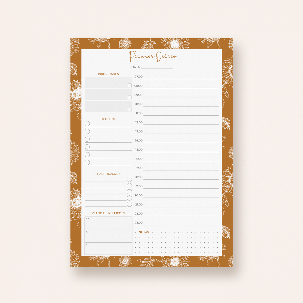 Planner Diário A5 | Floral