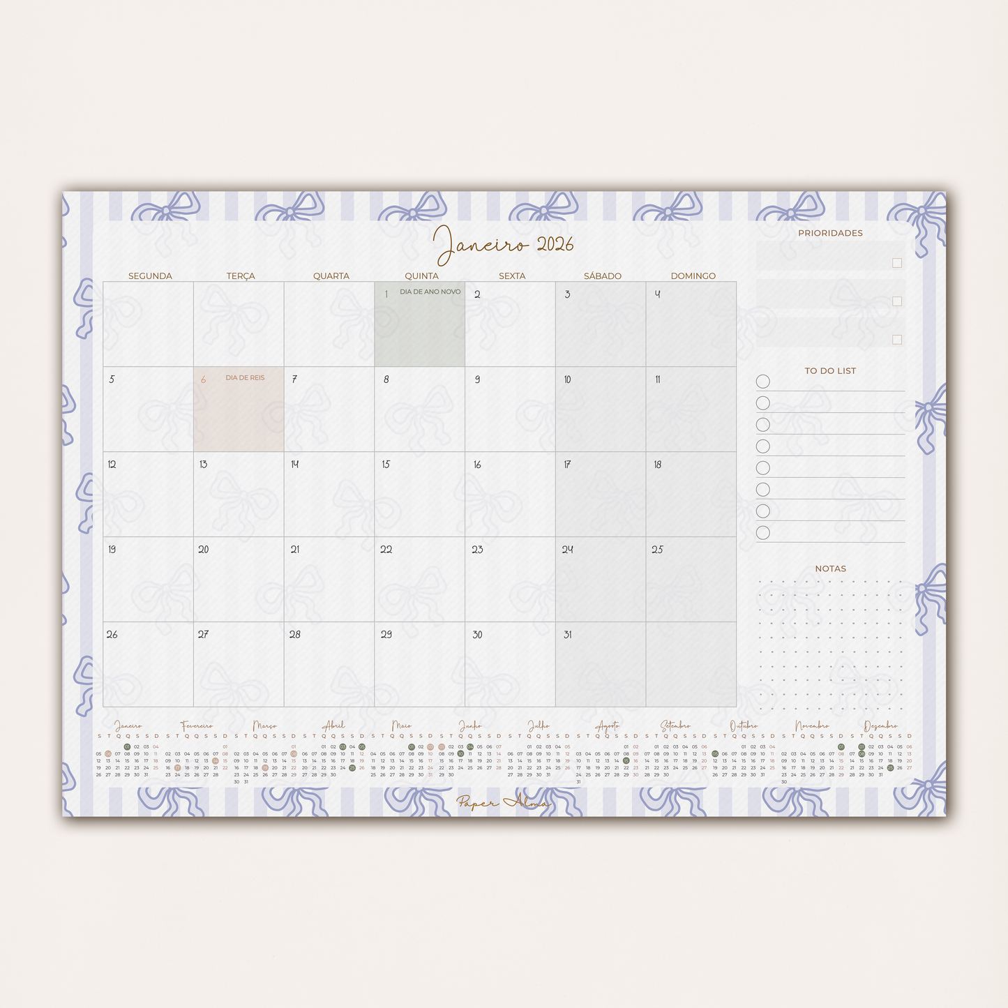 Planner Mensal 2026 | Coquette