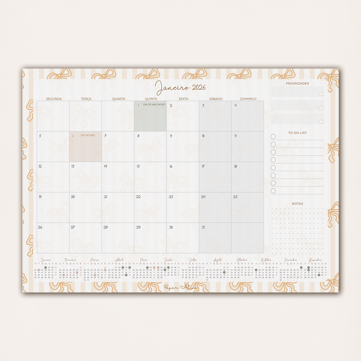 Planner Mensal 2026 | Coquette