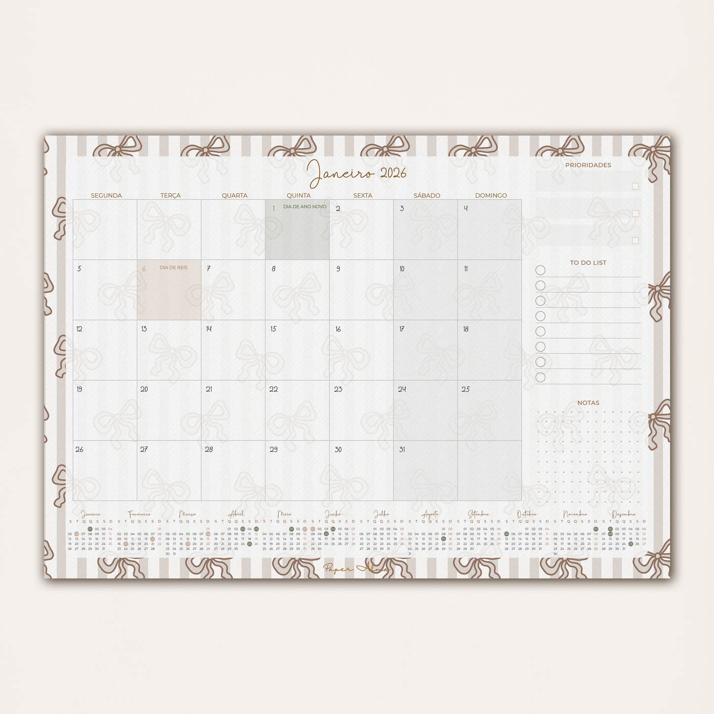 Planner Mensal 2026 | Coquette