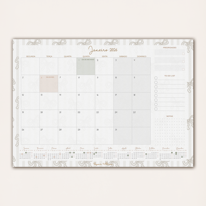 Planner Mensal 2026 | Coquette