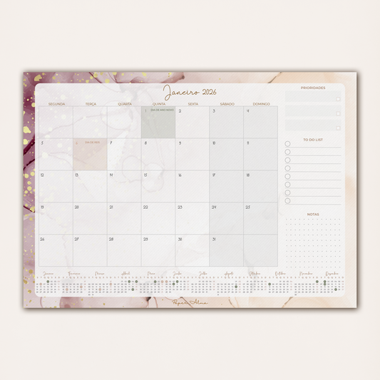 Planner Mensal 2026 | Luxury