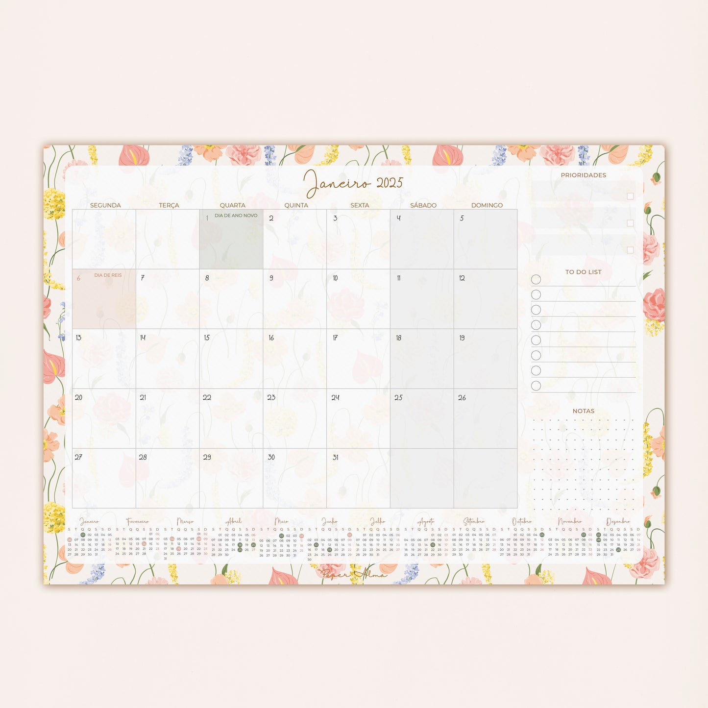 Planner Mensal 2025 | Flower Dream