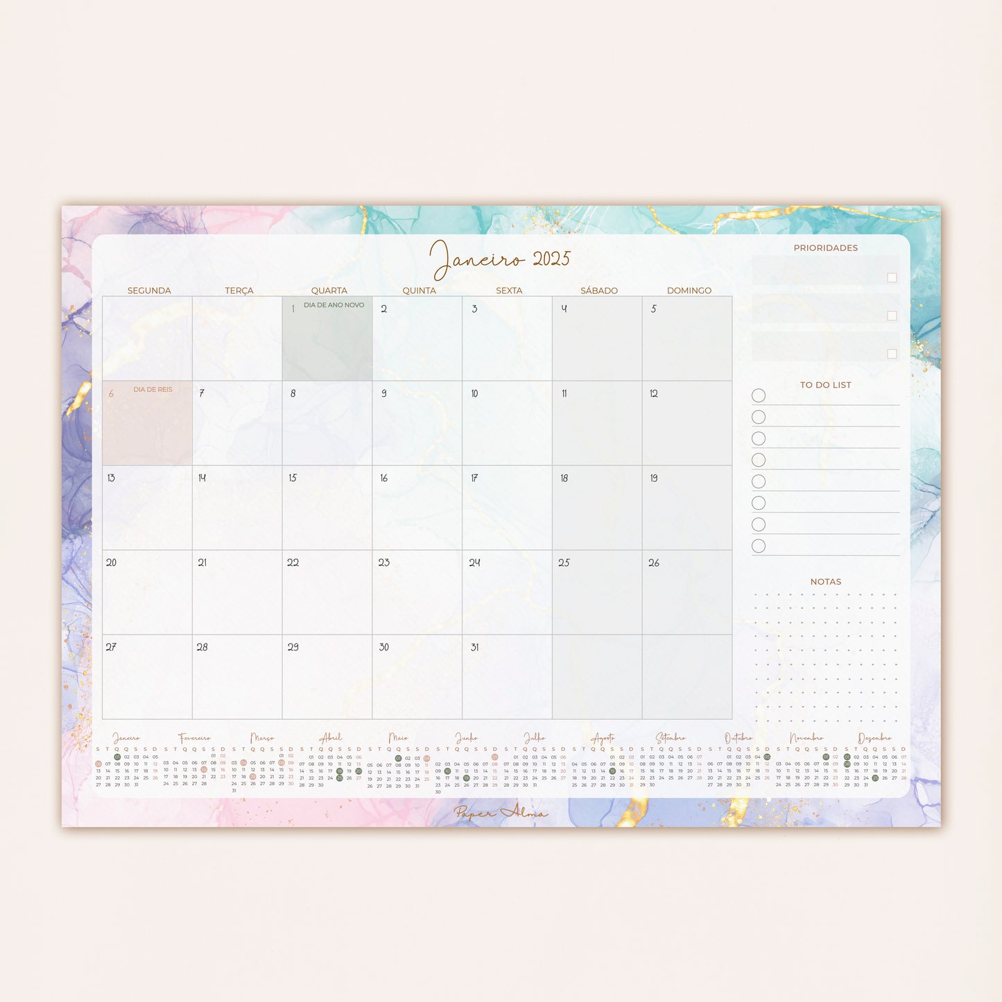 Planner Mensal 2025 | Glitter