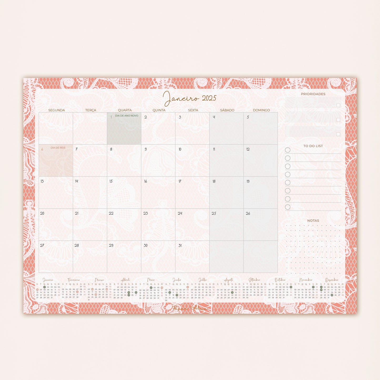 Planner Mensal 2025 | Lace