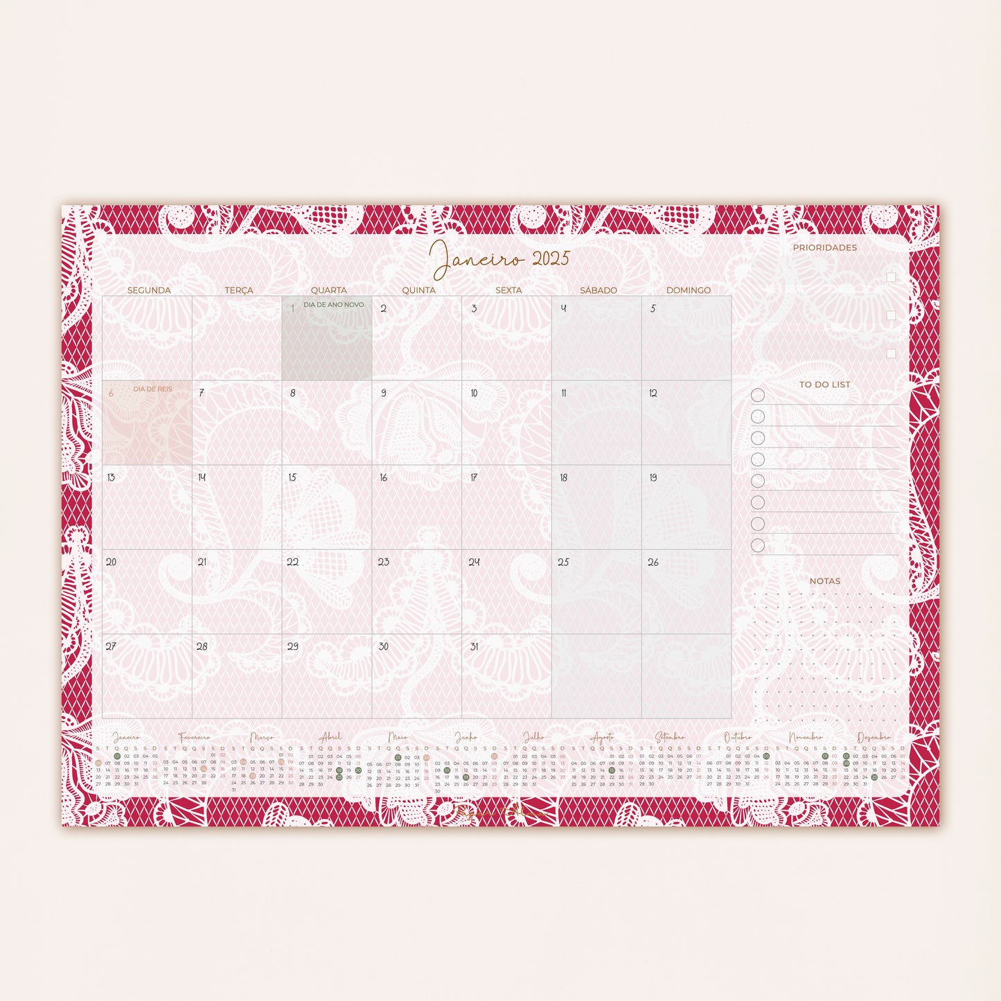 Planner Mensal 2025 | Lace