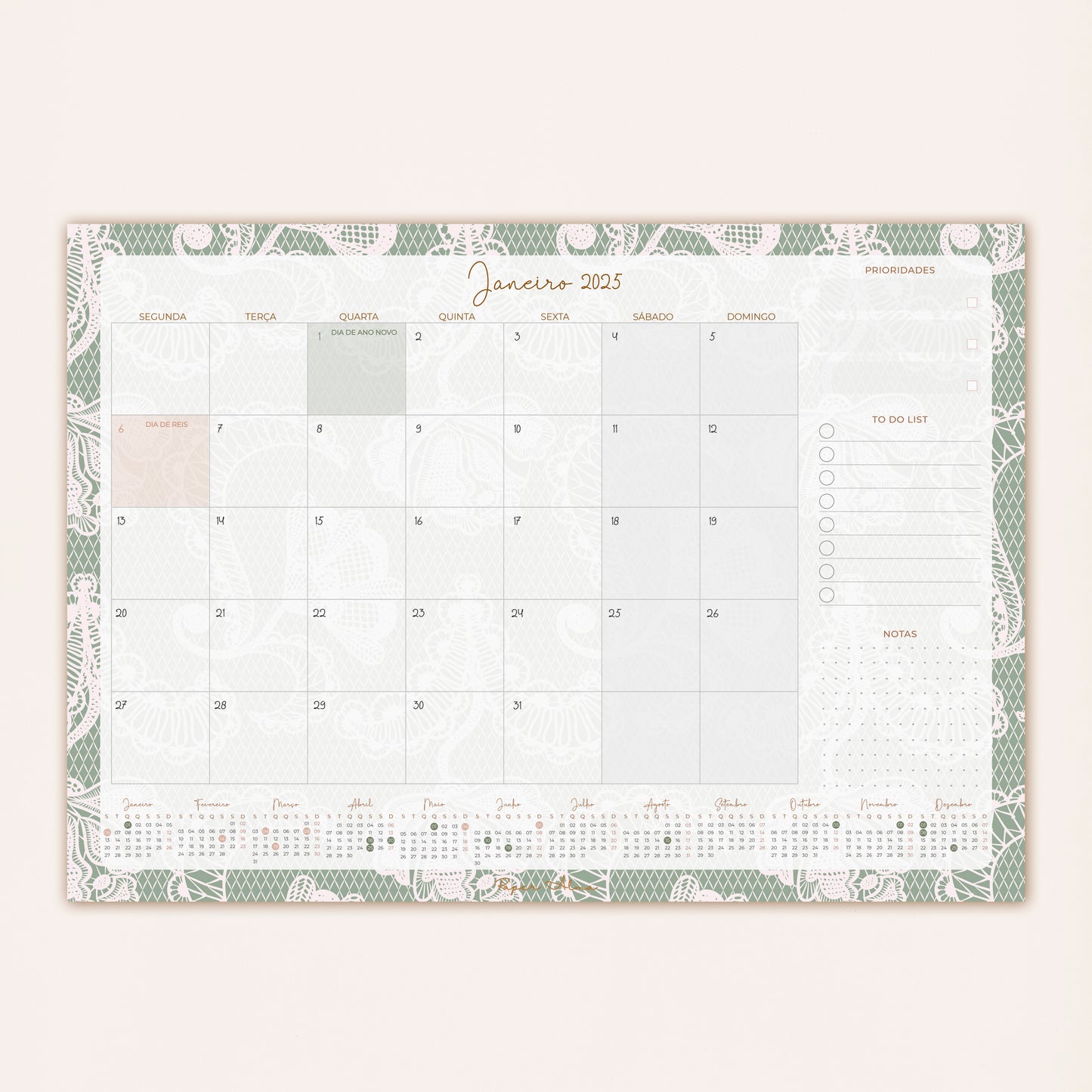 Planner Mensal 2025 | Lace