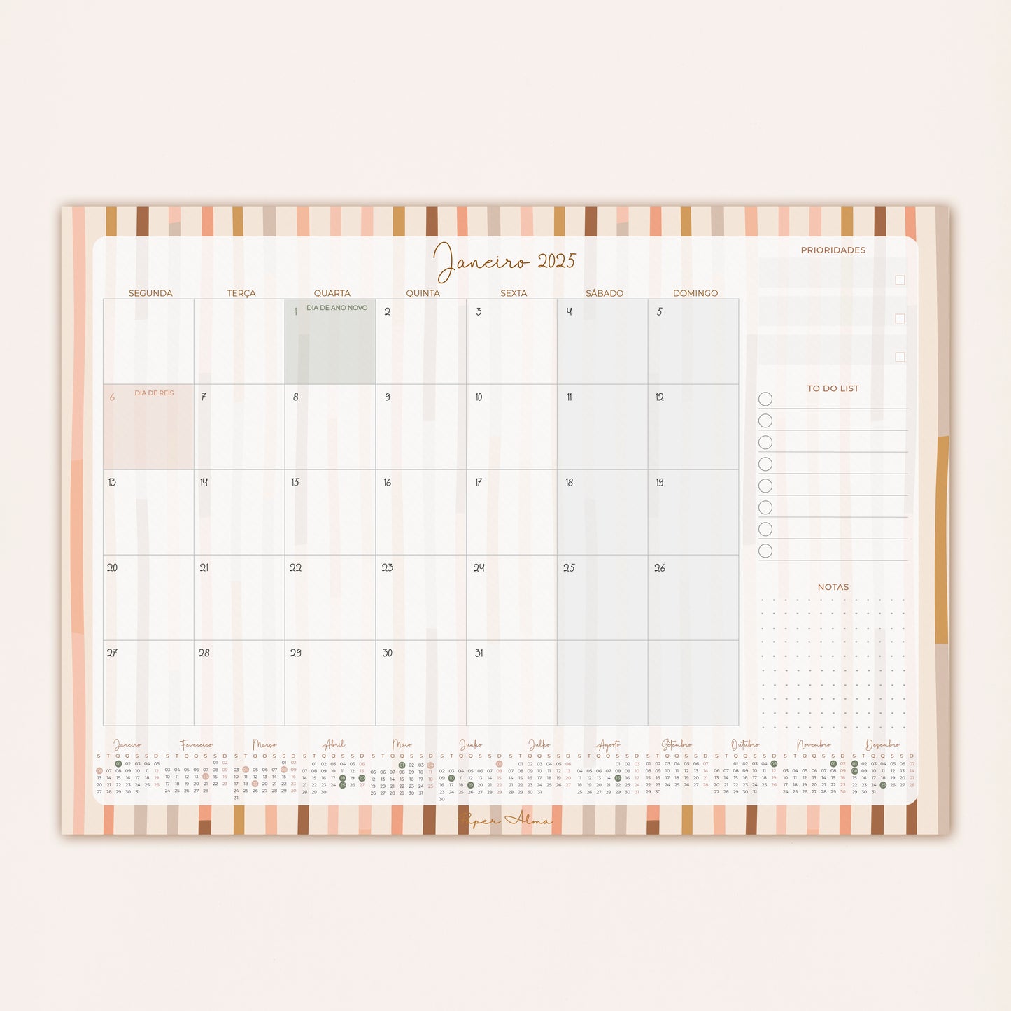 Planner Mensal 2025 | Stripes