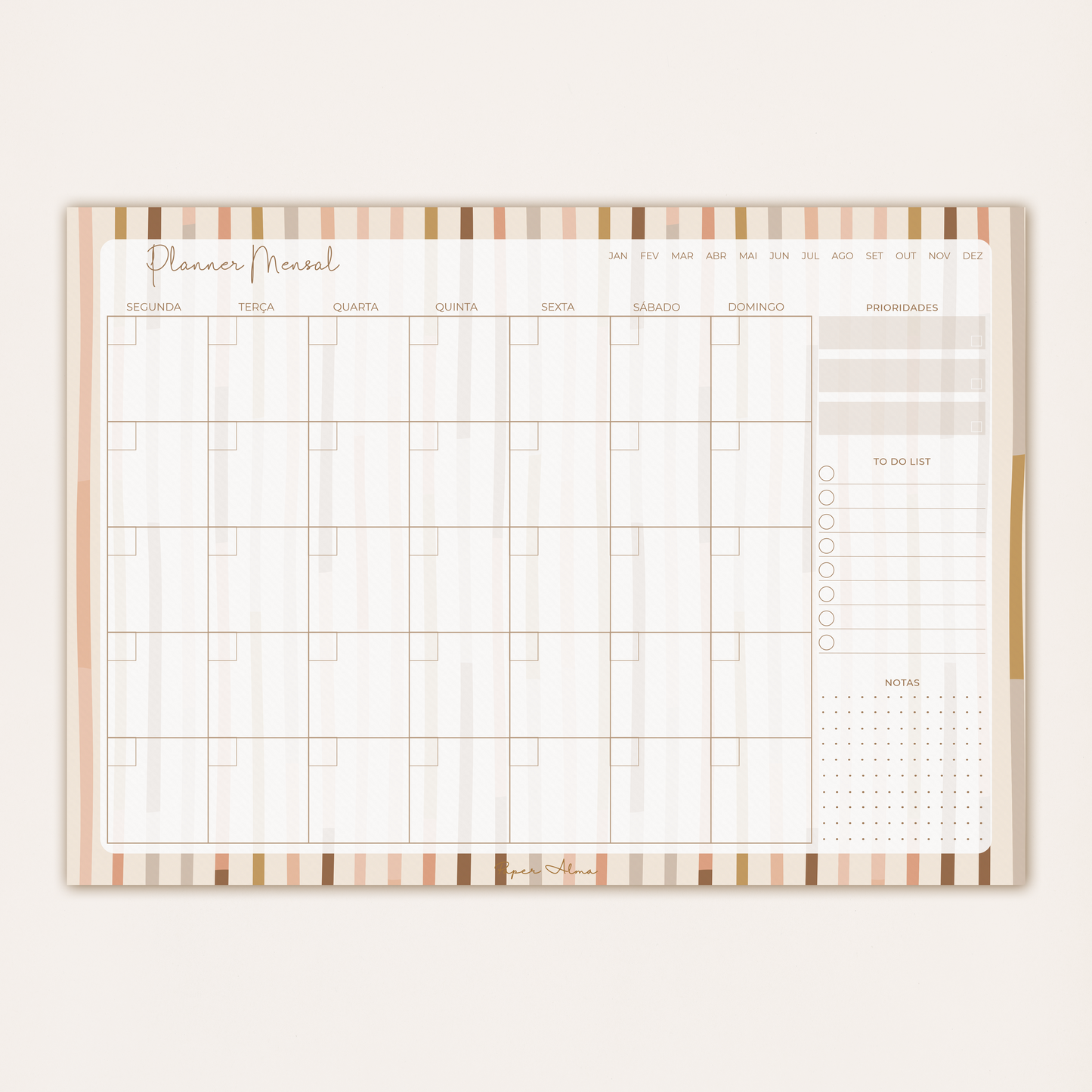 Planner Mensal | Stripes