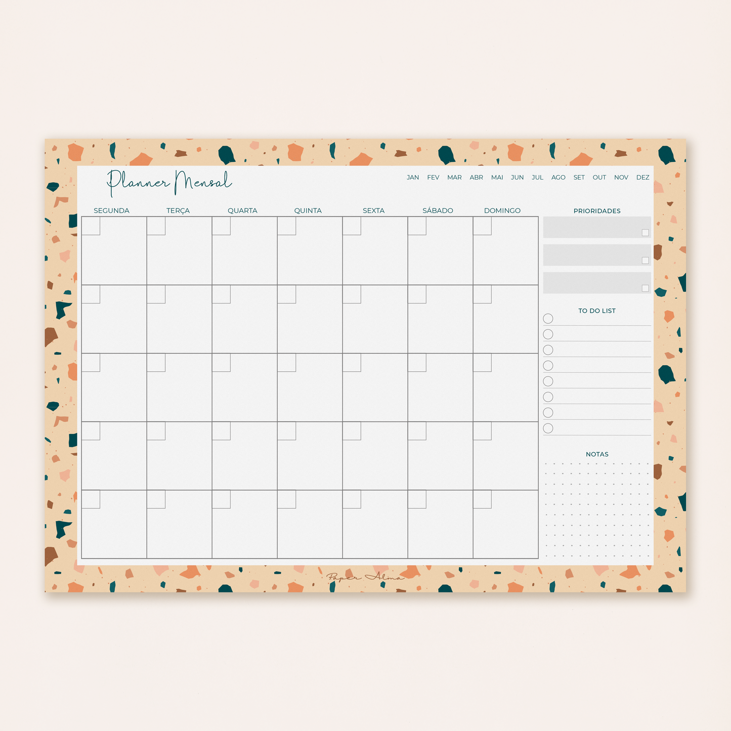 Planner Mensal | Terrazzo – Paper Alma