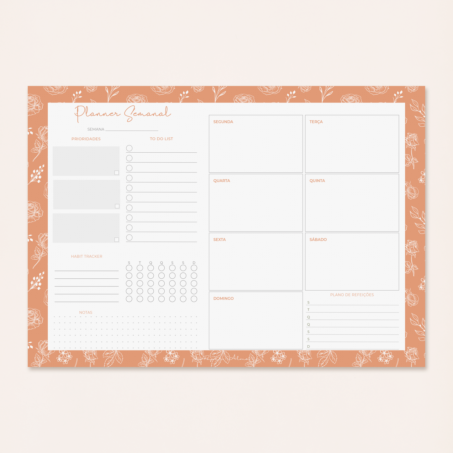 Planner Semanal | Floral