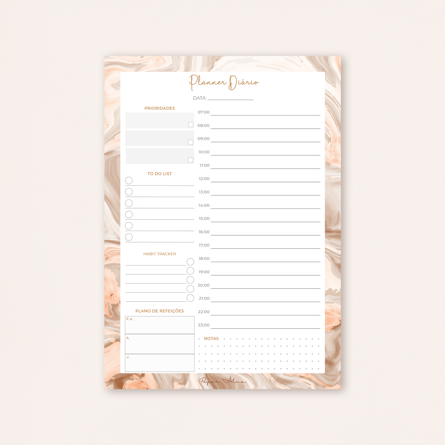 Planner Diário | Marble